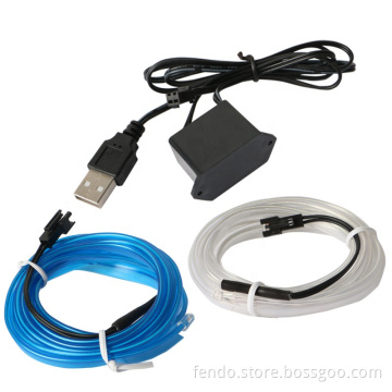 EL Wire Neon Lights for Car Interior LED Atmosphere Strip with USB Adapter